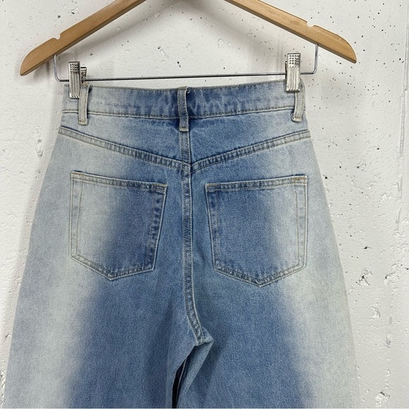 Adika size XS High Wide Leg Raw Hem Ankle Jeans - Picture 12 of 14